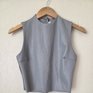 SKIMS grey faux leather tank